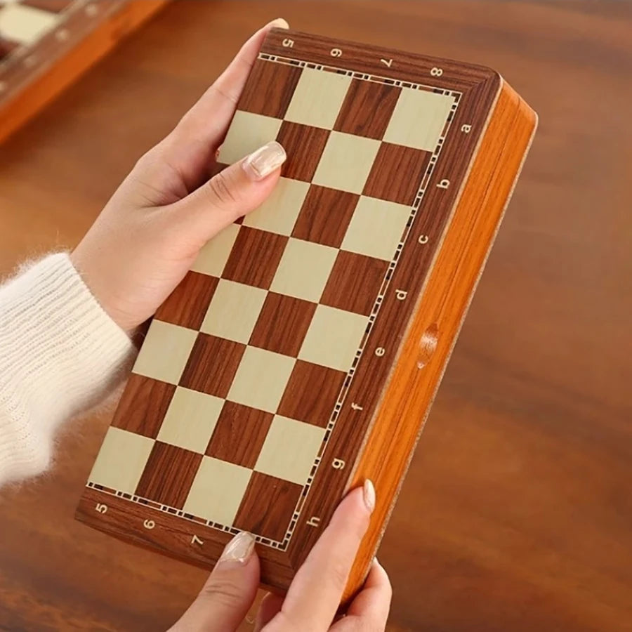 Luxury Rosewood Chess Set with Storage Box