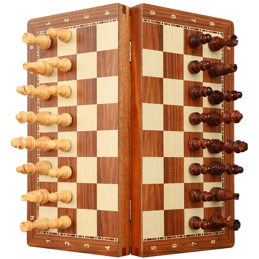 Luxury Rosewood Chess Set with Storage Box