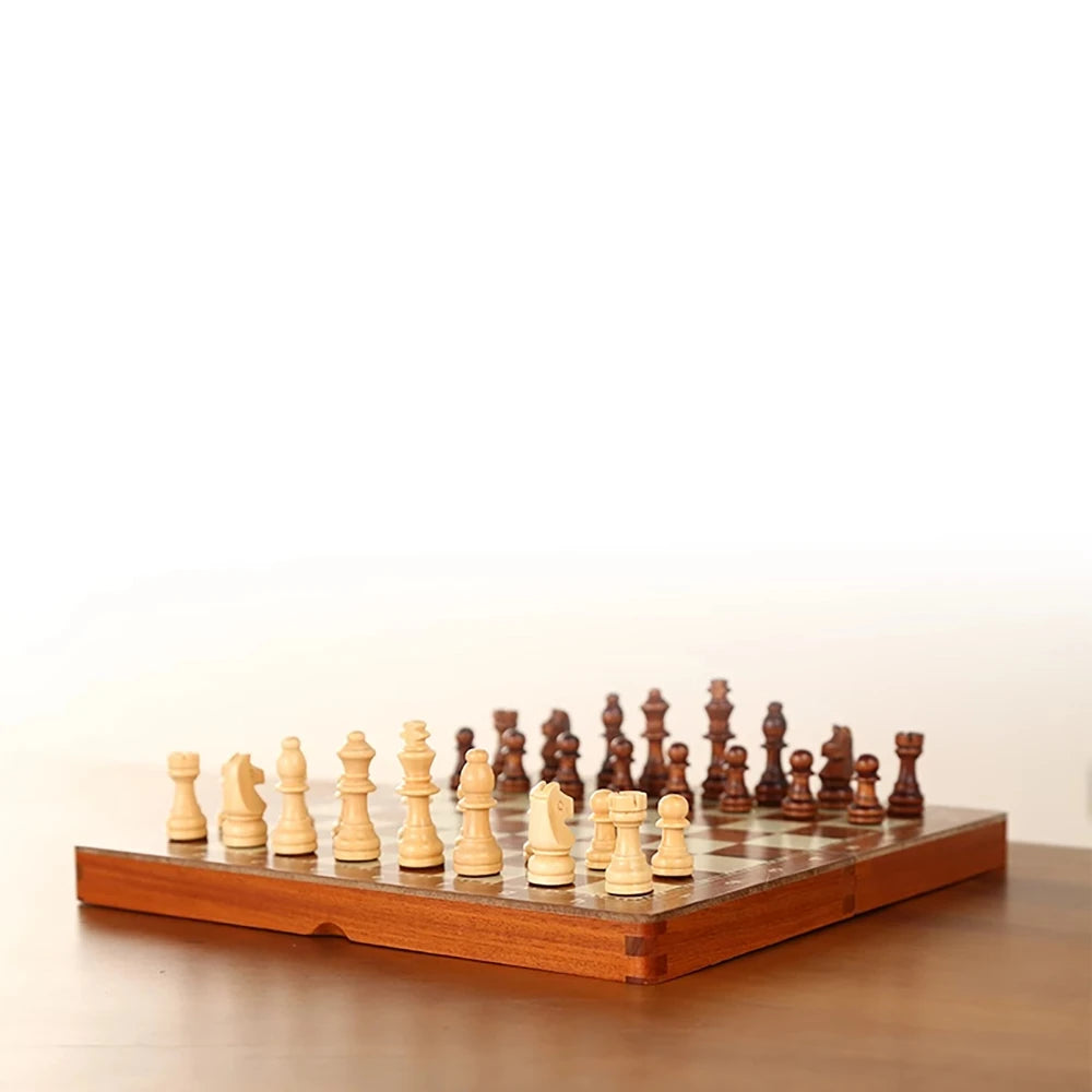 Luxury Rosewood Chess Set with Storage Box